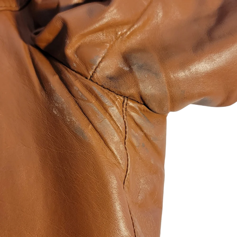 Sheplers Vintage Western Wear Genuine Leather Vented Mod Length Brwon Jacket 40 - Picture 13 of 16